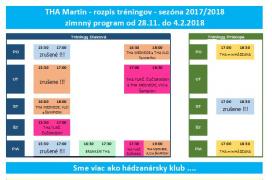 ZMENA TRÉNINGOV - ZIMNNÝ PROGRAM 2017/2018